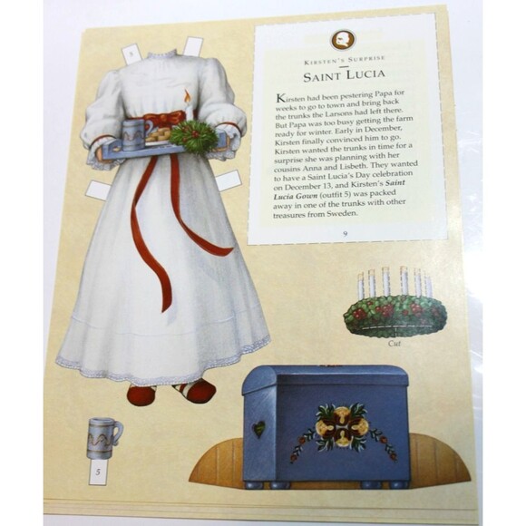 American Girl Kirsten Paper Dolls Kit Cut Out Old Fashioned Outfits Pleasant Co - Picture 9 of 13